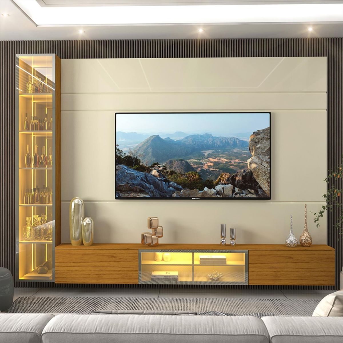 DECOCASA - Rack Home Luminare 2 5 1Torre Ow Decocasa