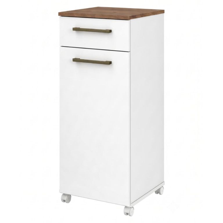 Mueble Multiuso Auxiliar de Cocina con Ruedas Blanco 86.5x36x36.3 Cm MDP Be Design.