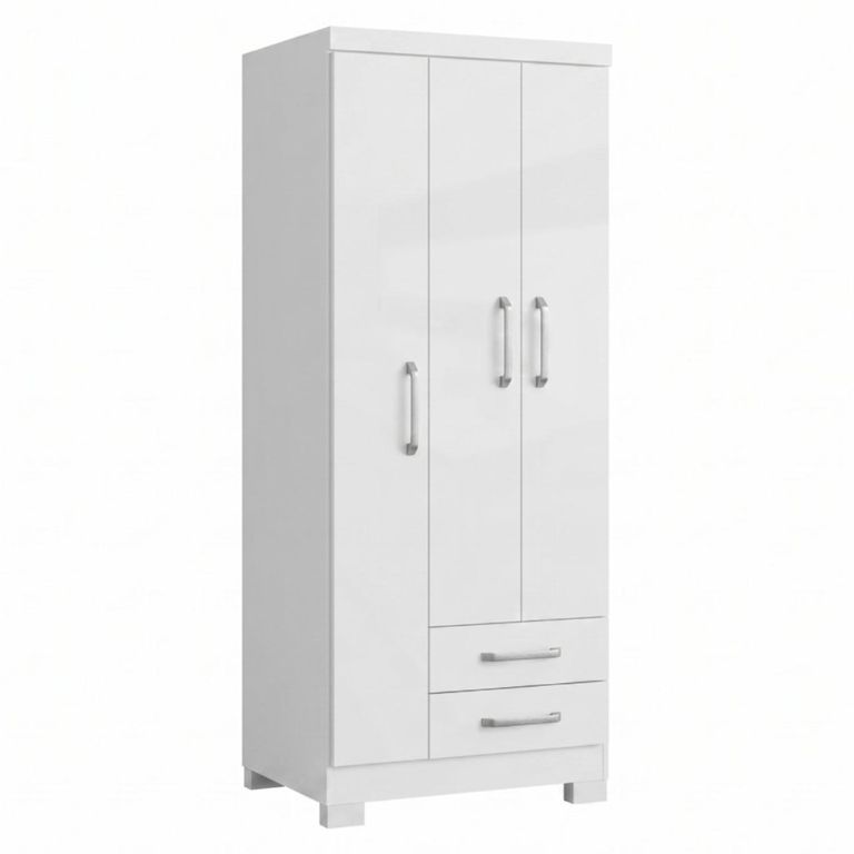 Clóset Ropero Francia Blanco 3 Puertas 2 Cajones MDP 187.4x83.2x47.3 Cm