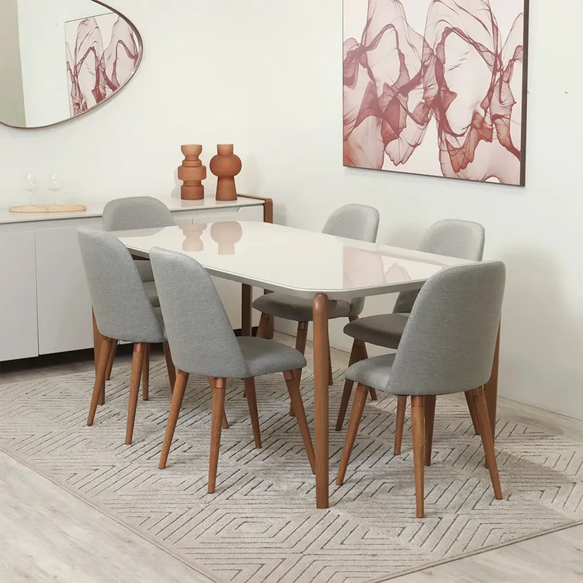 DECOCASA - Juego de Comedor Donatella 16 6 Sillas Dropl35 Decocasa