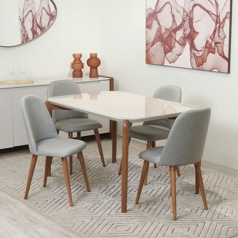 DECOCASA Juego de Comedor Donatella 135 4 Sillas Dropl35