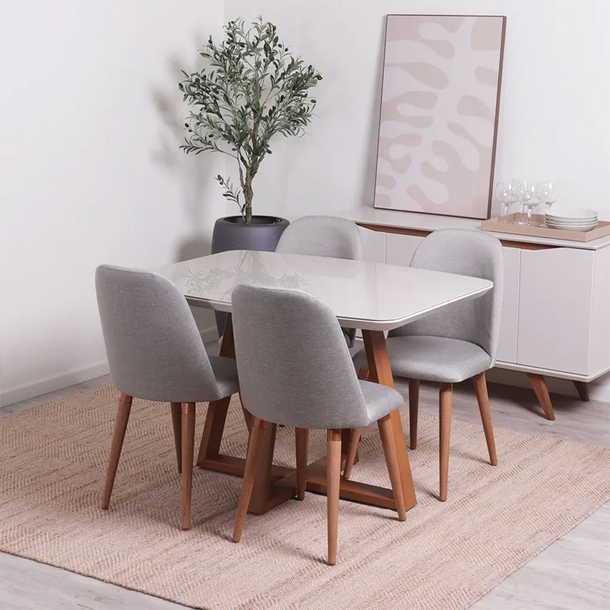 DECOCASA - Juego de Comedor Bennet 12 4 Sillas Drop L35 Decocasa