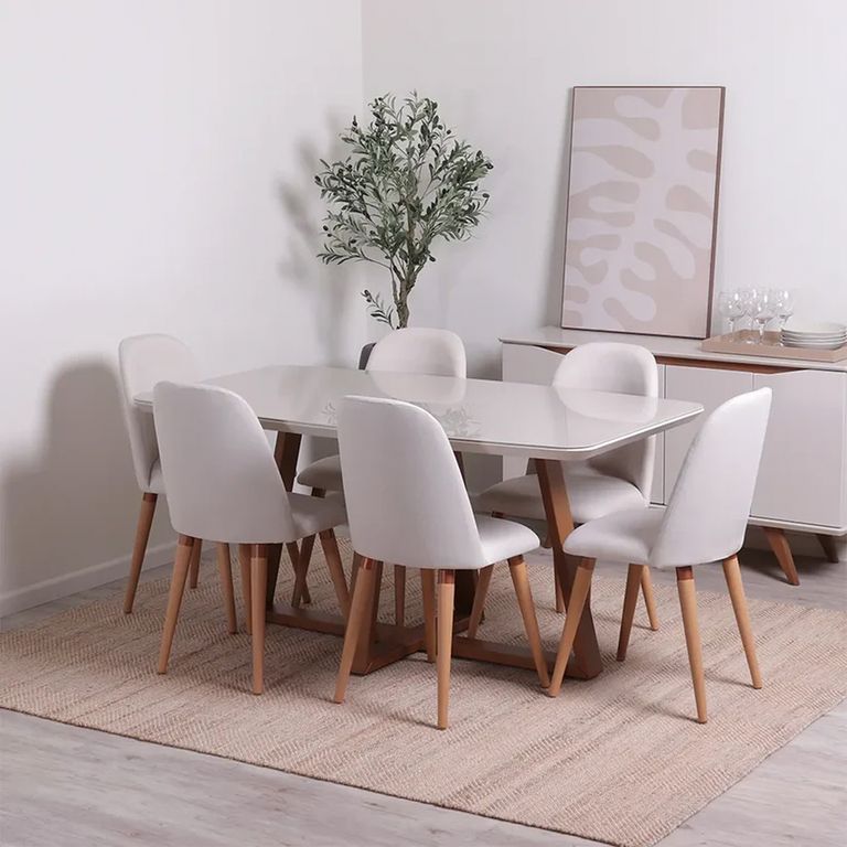 DECOCASA Juego de Comedor Bennet 16 6 Sillas Dropl02
