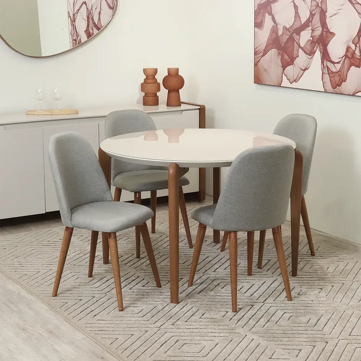 DECOCASA - Juego de Comedor Donatella115R 4 Sillas Dropl35 Decocasa