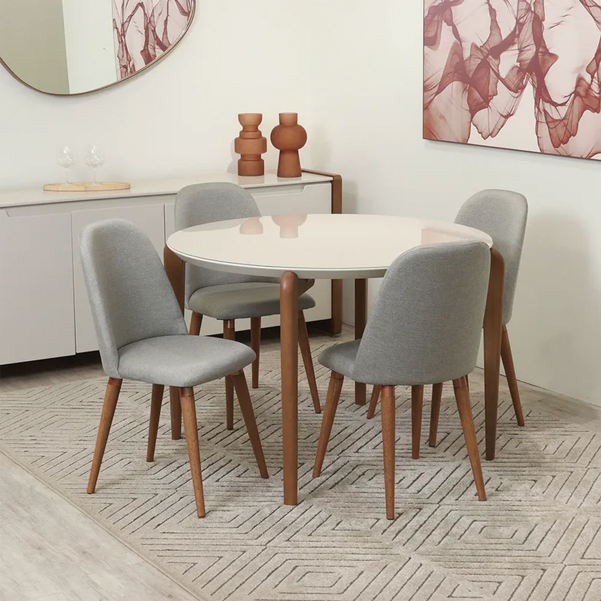 DECOCASA - Juego de Comedor Donatella115R 4 Sillas Dropl35 Decocasa