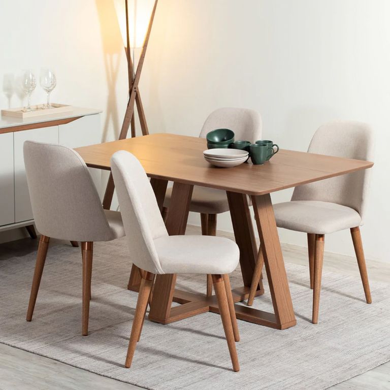 DECOCASA Juego de Comedor Avena 135 4 Sillas Dropl02