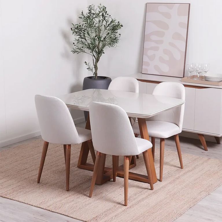 DECOCASA Juego de Comedor Bennet 12 4 Sillas Dropl02