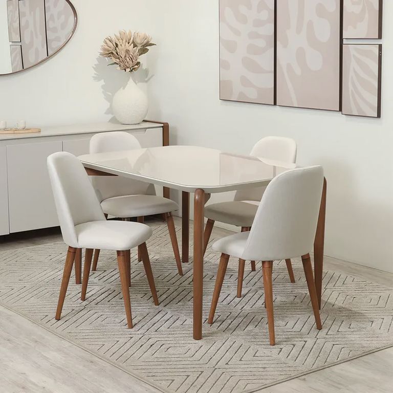 DECOCASA Juego de Comedor Donatella135 4 Sillas Dropl02
