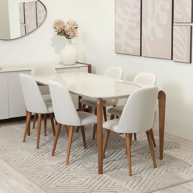 DECOCASA Juego de Comedor Donatella 16 6 Sillas Dropl02