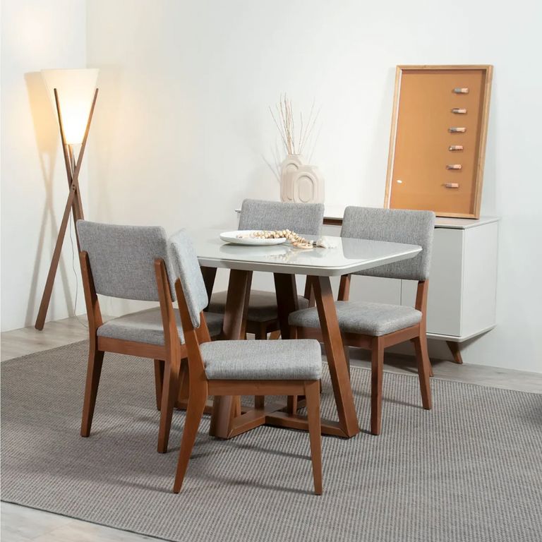 DECOCASA Juego de Comedor Bennet 12 4 Sillas Ella A80