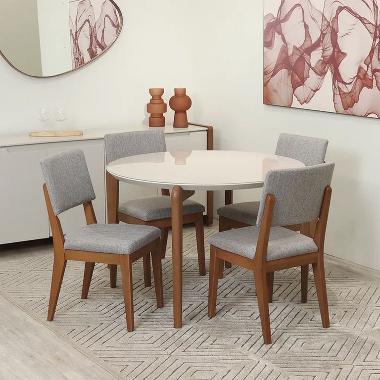 DECOCASA Juego de Comedor Donatella115R 4 Sillas Ella A80