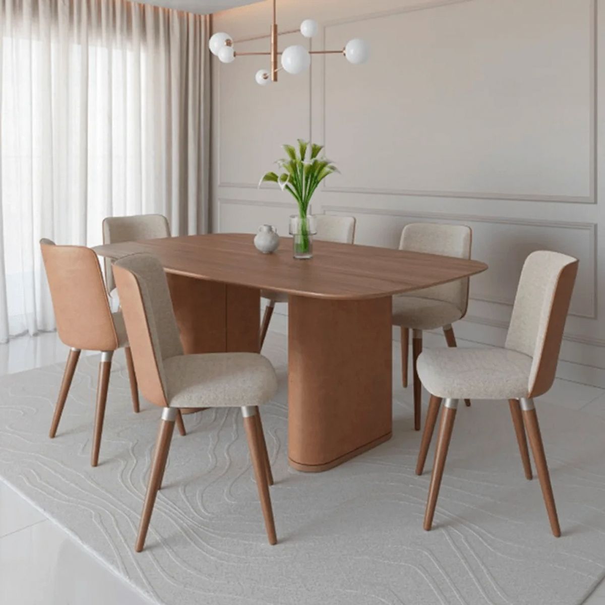 DECOCASA - Juego de Comedor Lintz 18 6 Sillas Dakota Car Gi Decocasa