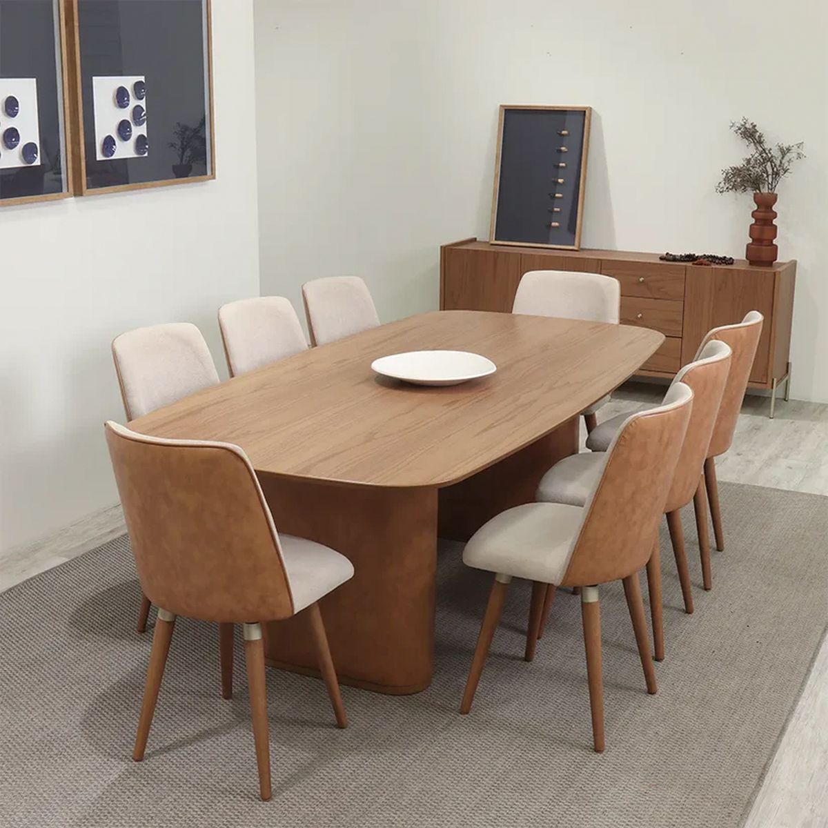 DECOCASA - Juego de Comedor Lintz 22 8 Sillas Dakota Car Gi Decocasa