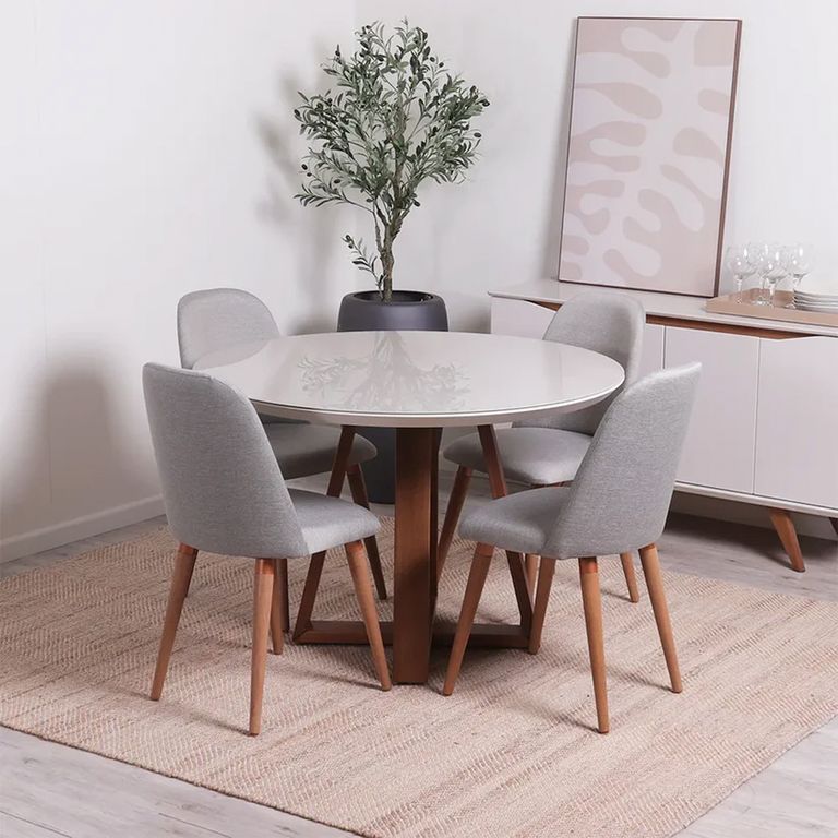 DECOCASA Juego de Comedor Bennet Red 4 Sillas Dropl35