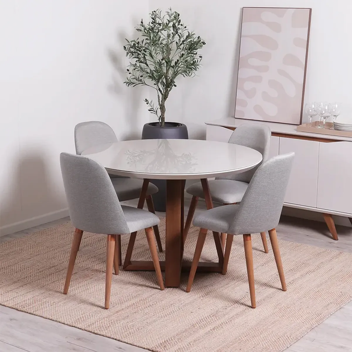 DECOCASA - Juego de Comedor Bennet Red 4 Sillas Dropl35 Decocasa