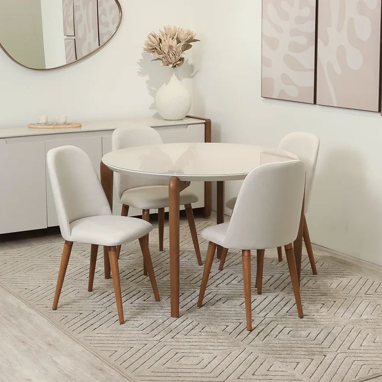 DECOCASA Juego de Comedor Donatella115R 4 Sillas Dropl02
