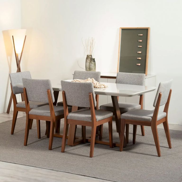 DECOCASA Juego de Comedor Bennet 16 6 Sillas Ella A80