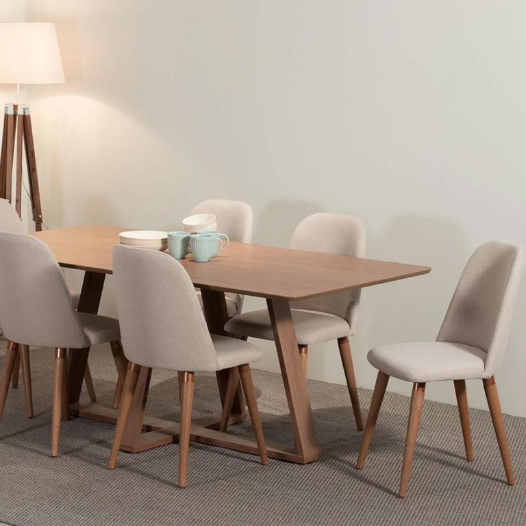 DECOCASA Juego de Comedor Avena 16 6 Sillas Drop L02