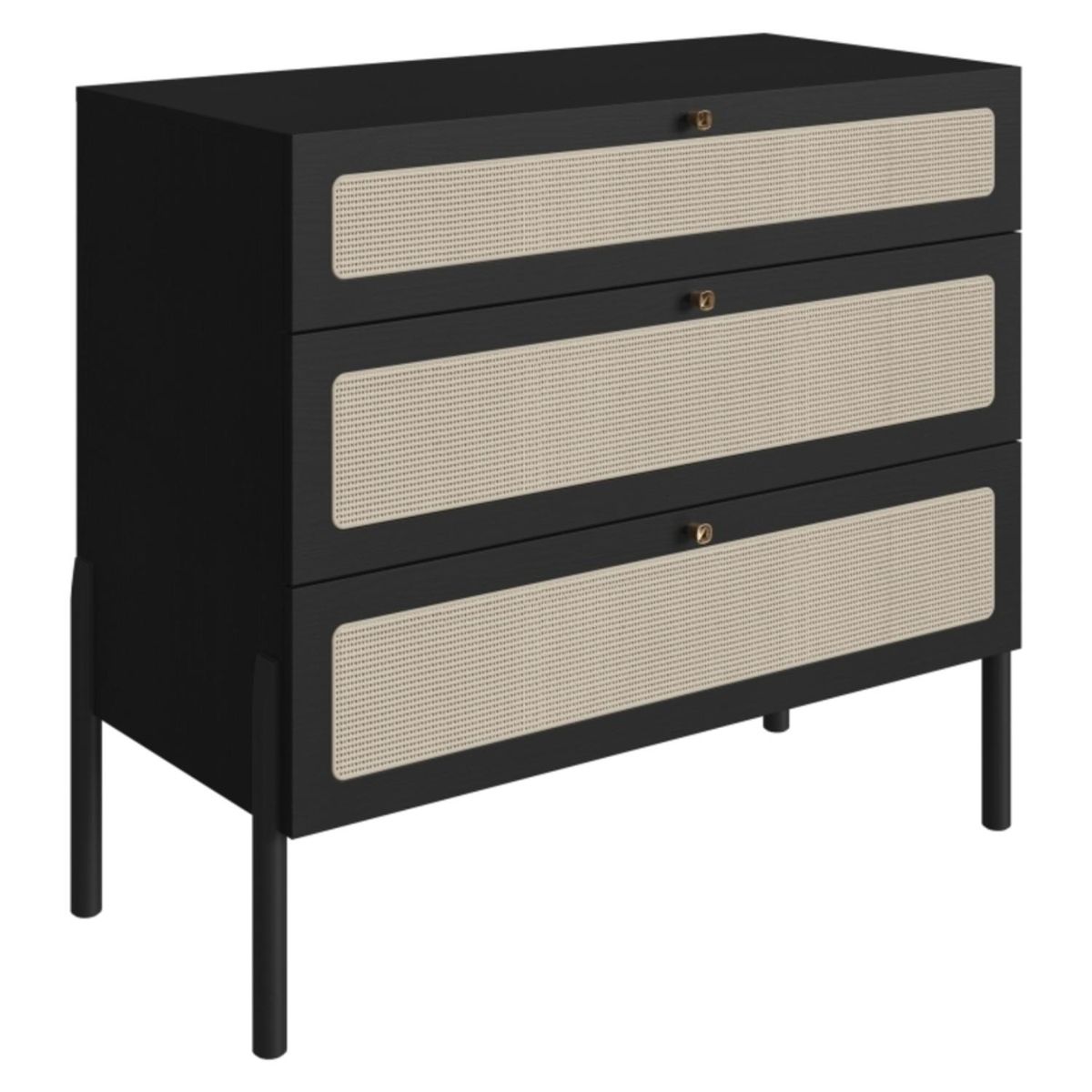 DECOCASA - Comoda 27934 Ratan Negro Decocasa