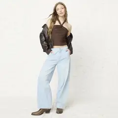 AMERICANINO - Jeans Baggy Tiro Medio Mujer