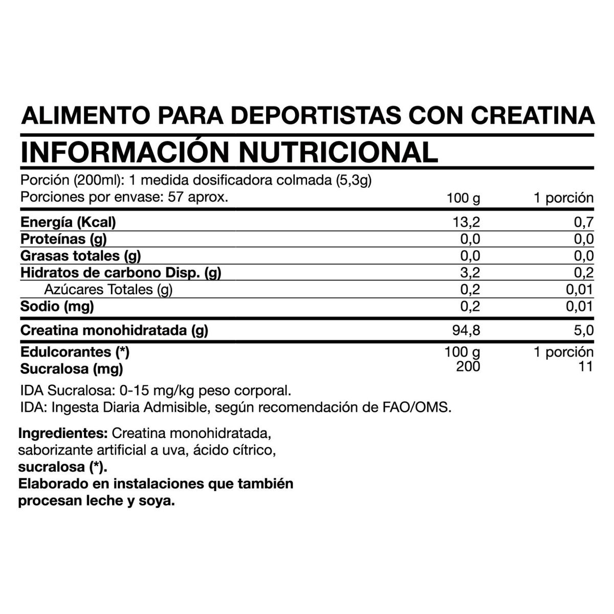 FOODTECH - Tasty Creatine Monohydrate 300g Grapes