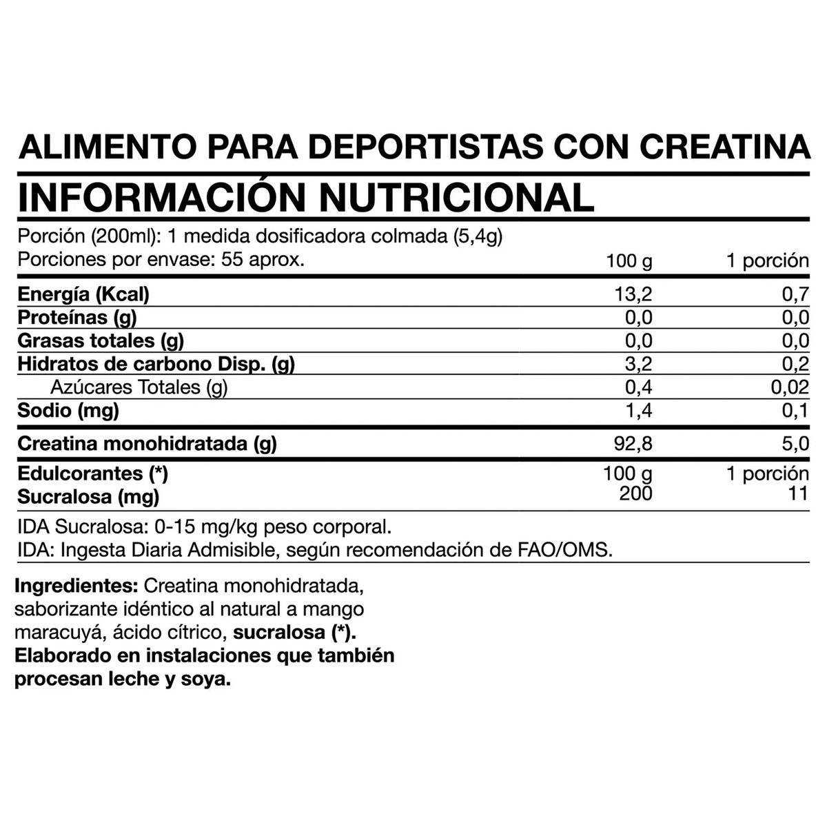 FOODTECH - Tasty Creatine Monohydrate 300g Mango