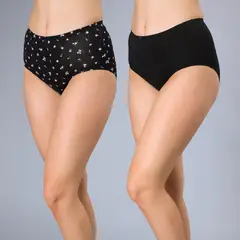 FLORES - Pack De 2 Calzones Tiro Alto Mujer Algodón