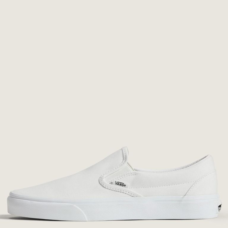 Classic Slip-On Zapatilla Urbana Hombre Cuero Blanco