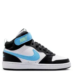 NIKE - Court Borough Mid 2 Zapatilla Urbana Niño Cuero Blanco (34.5 A 38.5)
