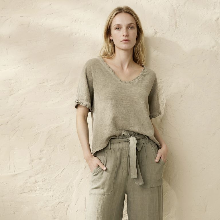Blusa Lino Italia Mujer Cuello Redondo