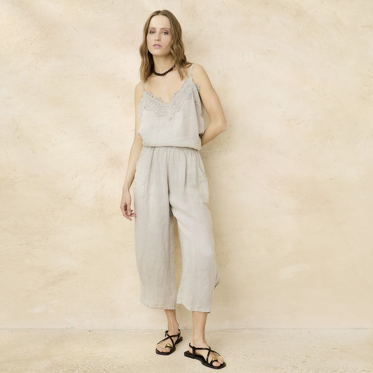 Pantalón Fluido Lino Italia Mujer