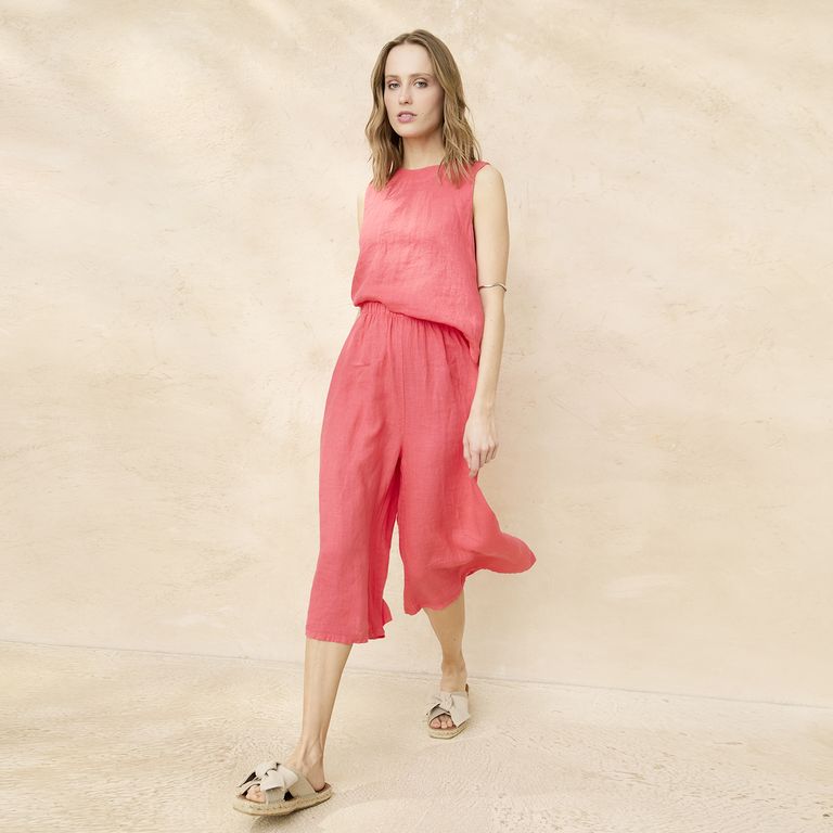 Pantalón Culotte Lino Italia Mujer