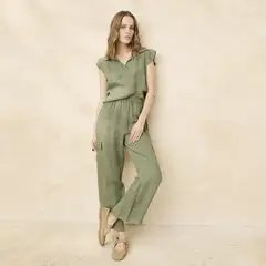 BASEMENT - Pantalón Lino Italia Fluido Mujer