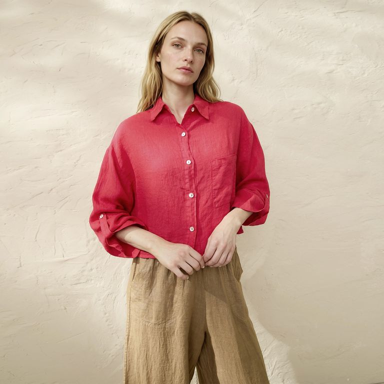 Blusa Clásica Lino Italia Mujer