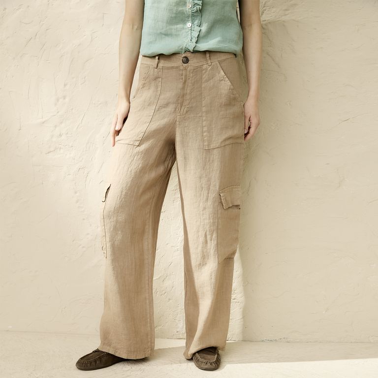 Pantalón Cargo Lino Italia Mujer