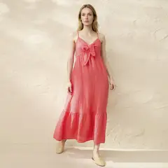 BASEMENT - Vestido 100% Lino Italia Mujer