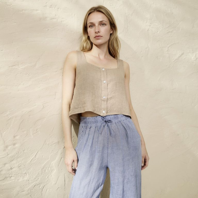 Blusa Lino Italia Escote Cuadrado Mujer