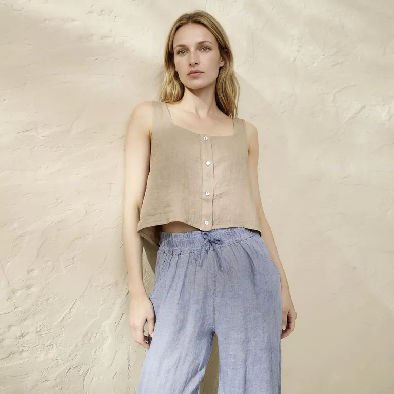 Blusa Lino Italia Escote Cuadrado Mujer