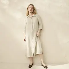 BASEMENT - Vestido Camisero 100% Lino Italia Mujer