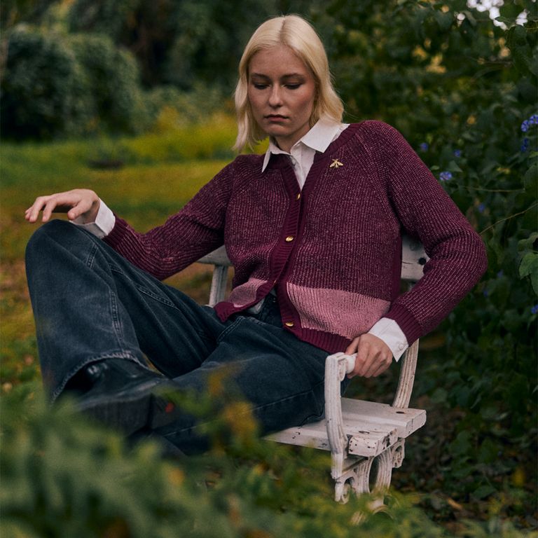Cardigan The Queen Burdeo Mujer