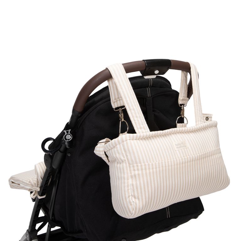 Bolso Coche Beige Rayas