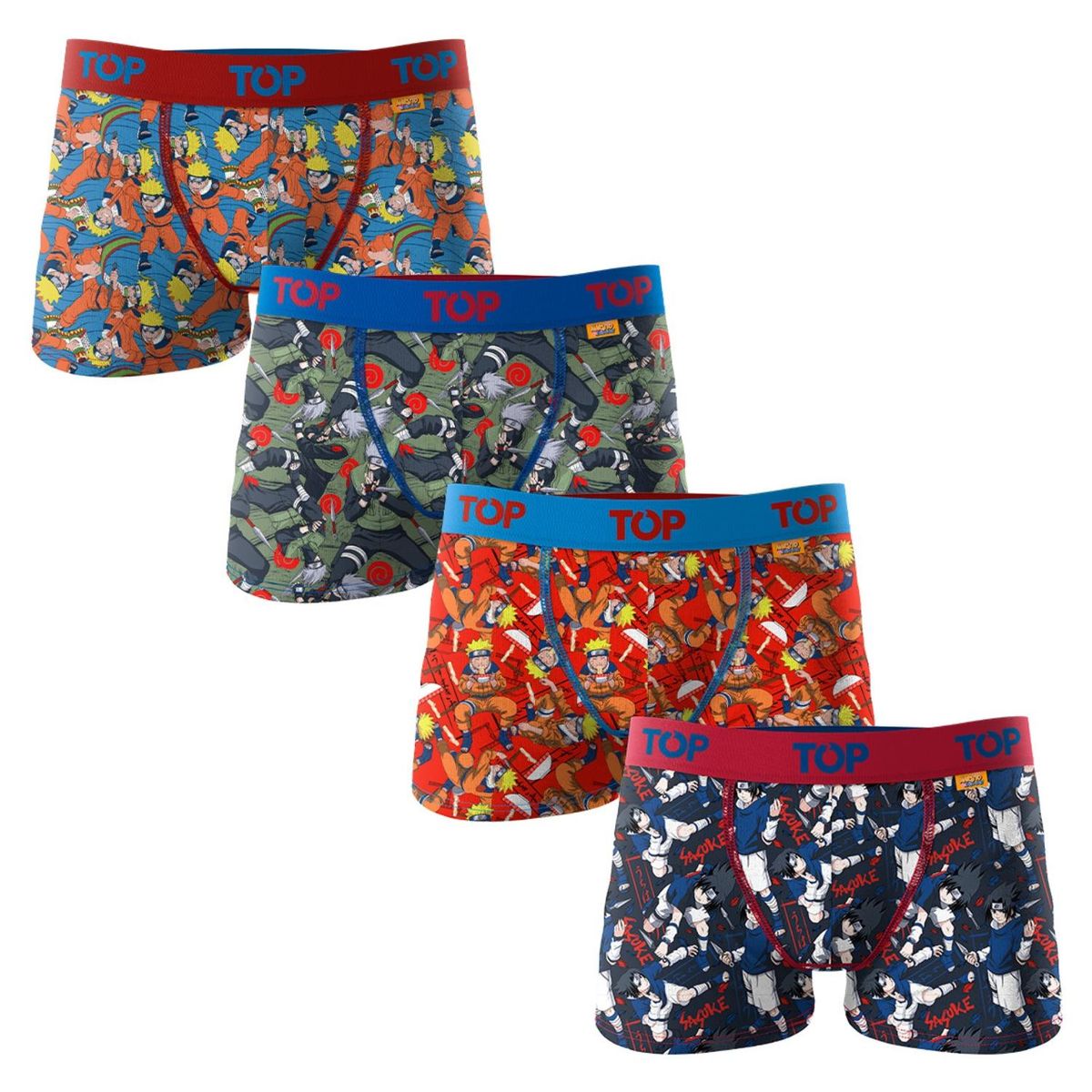 TOP - Pack 4 Bóxers Medios Niño Naruto Top