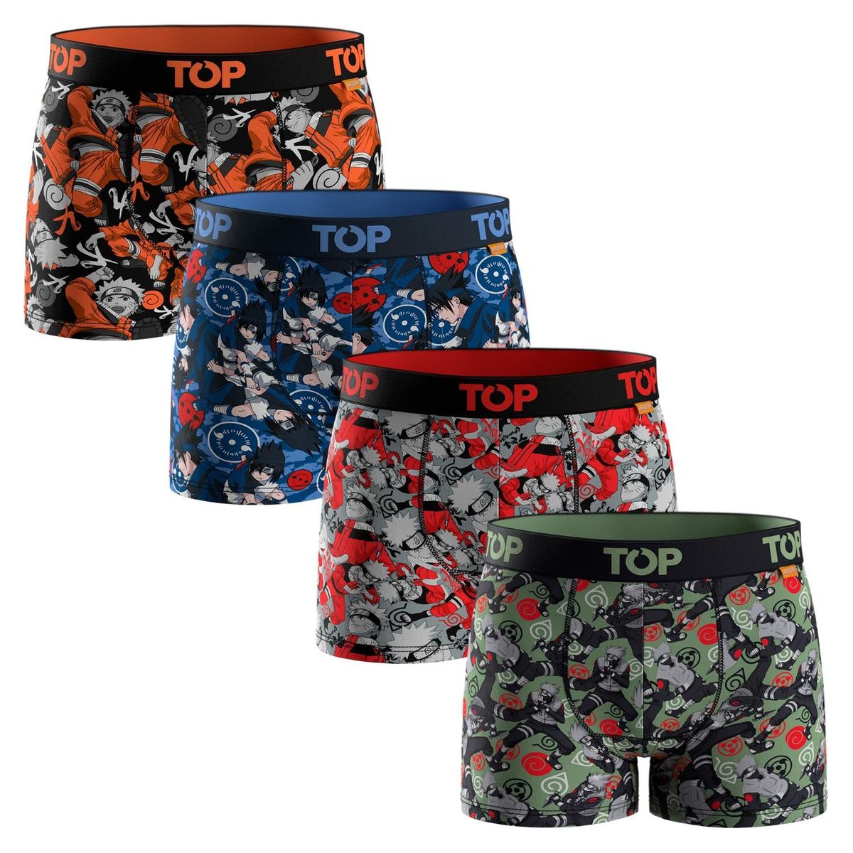 TOP - Pack 4 Bóxers Medios Niño Naruto Top