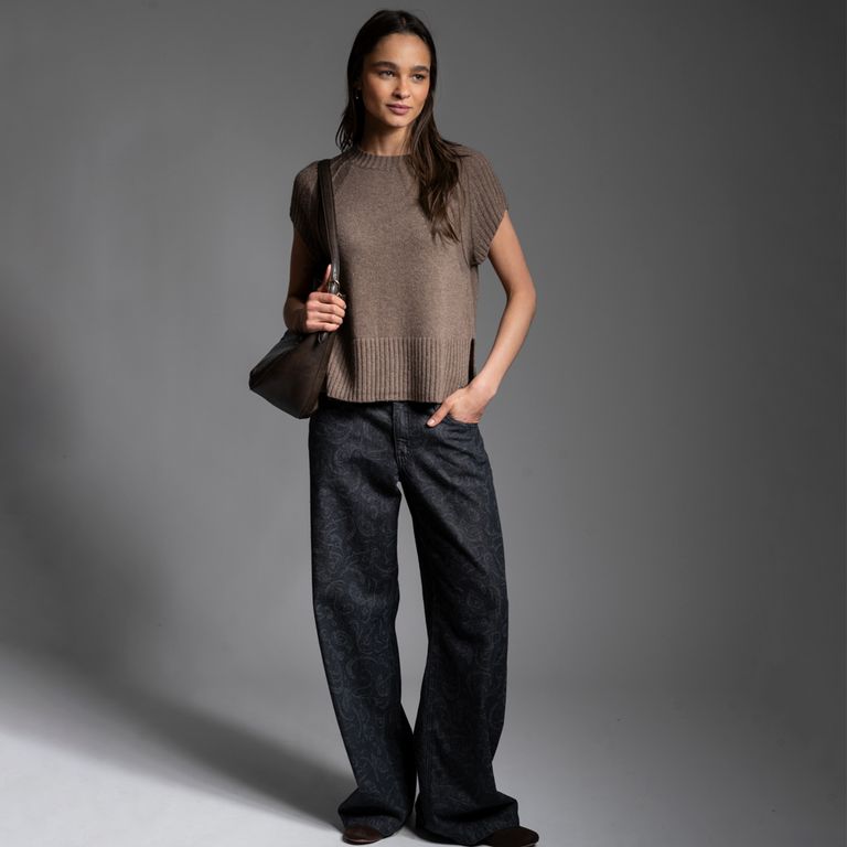 Jeans Tiro Bajo Wide Leg Josefa Tb Marengo Mujer