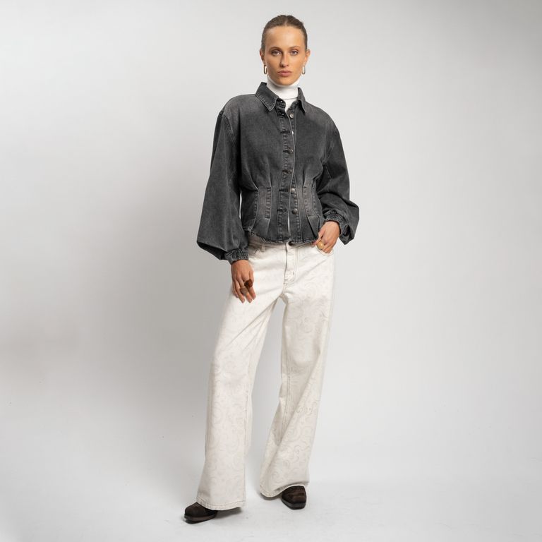 Jeans Tiro Bajo Wide Leg Josefa Tb Crudo Mujer