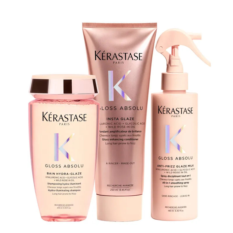Kérastase Gloss Absolu ヘアケアセット KERASTASE Set Anti-Frizz Shampoo 250ml + Acondicionador 250ml +