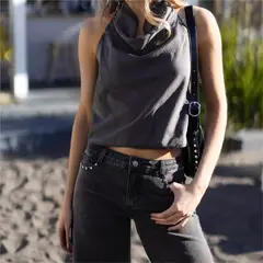 RAINDOOR - Top Halter Café Mujer