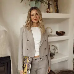 RAINDOOR - Blazer Rayas Corto Lurex Mujer