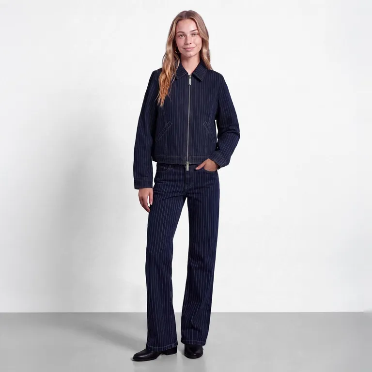 Chaqueta Denim Rayas Mujer