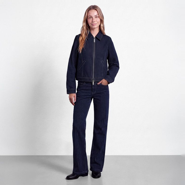 Chaqueta Denim Rayas Mujer